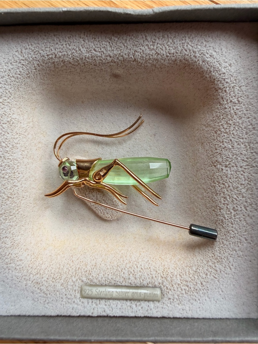 Daniel Swarovski Paris Paradise Aptera Grasshopper Stick Pin Brooch - Picture 2 of 9